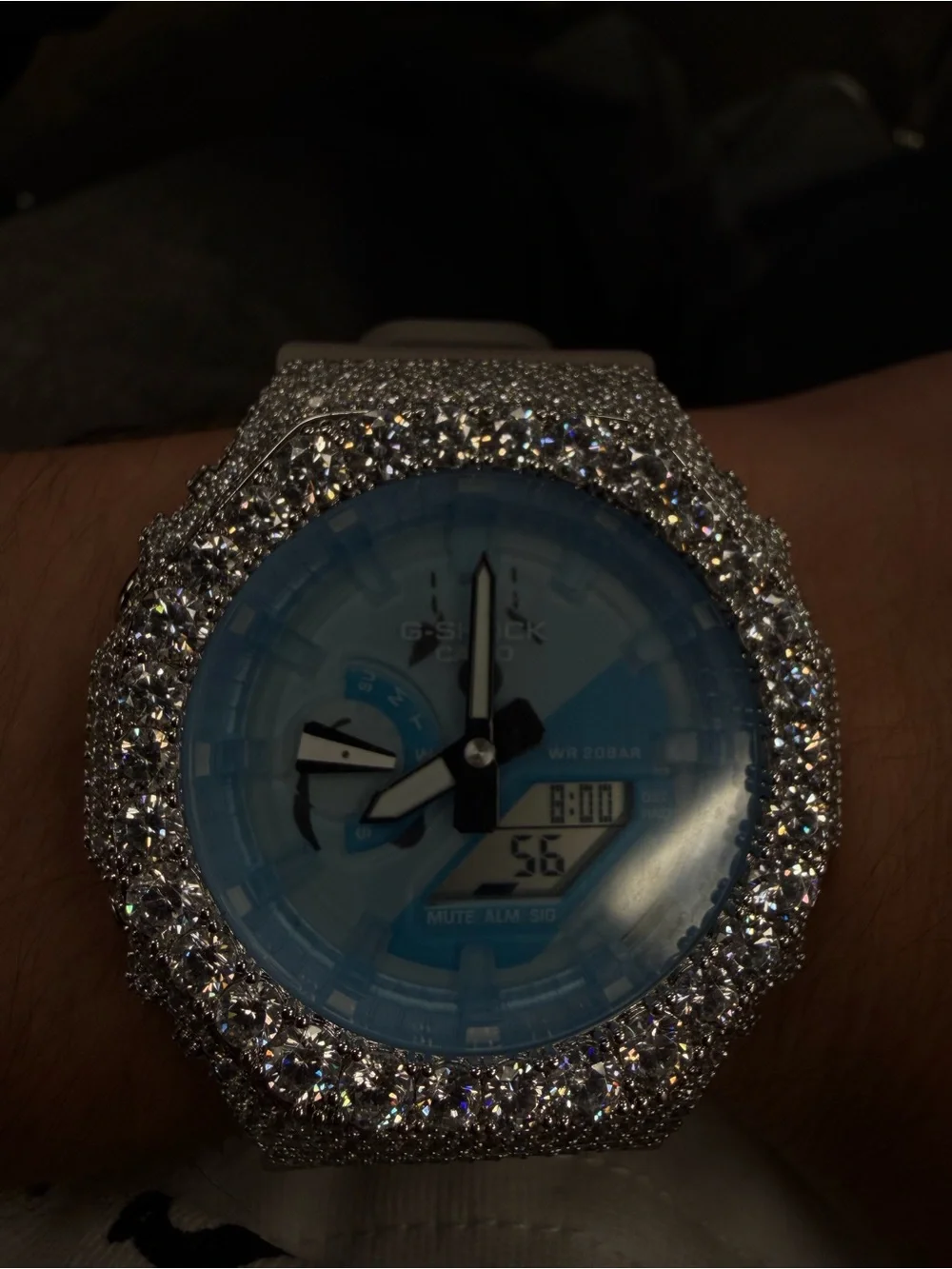 Lab created diamonds iced out g-shock